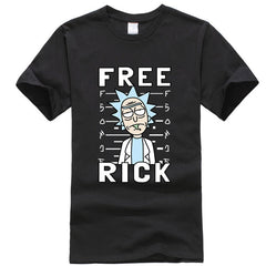 Men's high quality T-shirt Short Sleeve Cotton Crewneck Loose Rick And Morty Printed Men Tshirt