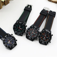 Men's Racer Military Pilot Aviator Army Style Cool Silicone Sports Wrist Watch