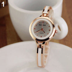 Lady Fashion Slim Alloy Band Wristwatch Quartz Analog Bracelet Wrist Watch Gift
