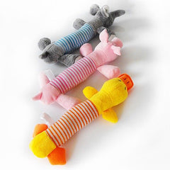 Dog Puppy Pet Chew Squeaker Squeaky Plush Pig Duck Elephant Sound Training Toy