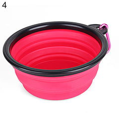 Pet Dog Portable Silicone Collapsible Travel Feeding Bowl Food Water Dish Feeder