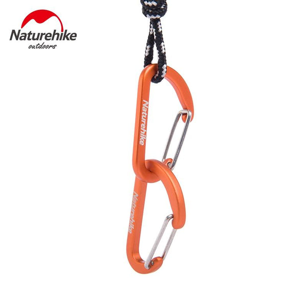 Brand Naturehike 16 pcs D Shape Camping Carabiner 4cm Aluminum Hook Clip Holder Buckles Survival Kits Fast Hang Mini Buckle Hook
