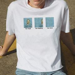 Van Gogh Van Goghing Van Gone Meme Funny T-Shirt Hipsters Cute Printed Tee