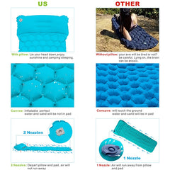 Hitorhike Inflatable Sleeping Pad Camping Mat With Pillow air mattress Cushion Sleeping Bag