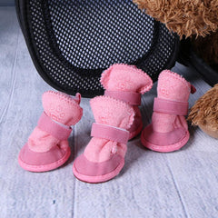 Thick Snow Pet Shoes Dogs Chihuahua Animal Warming Shoes Plush Winter Pets Puppy Cats Warm Boots