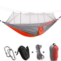 1 2 Person Outdoor Mosquito Net Parachute Hammock Camping Hanging Sleeping Bed Swing Portable  Double  Chair Hamac Army Green