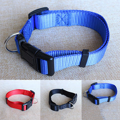 Adjustable Dog Puppy Cat Pet Safety Nylon Necklace Fashion Buckle Neck Collar
