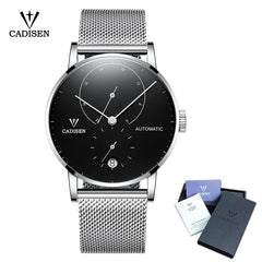 Mens Watches CADISEN Top Luxury Brand Automatic Mechanical Watch Men Full Steel Business Waterproof Fashion Sport Watches