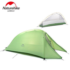 Naturehike Camping Tent 3 Person Plaid Fabric Ultralight Double Layers Aluminum Rod Tent 4 Season Tourist Rainproof UV40+