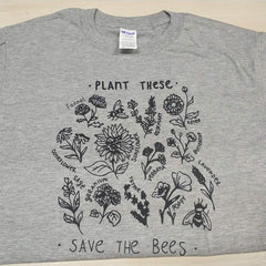 Plant These Harajuku Tshirt Women Causal Save The Bees T-shirt Cotton Wildflower Graphic Tees Woman Unisex Clothes