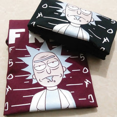 Men's high quality T-shirt Short Sleeve Cotton Crewneck Loose Rick And Morty Printed Men Tshirt