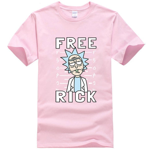 Men's high quality T-shirt Short Sleeve Cotton Crewneck Loose Rick And Morty Printed Men Tshirt