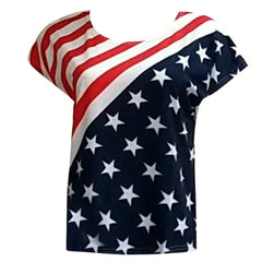 Women's Plus Size Casual T shirts American Flag Printed Sexy Round Neck T Shirt Top Summer Steetwear tee shirt