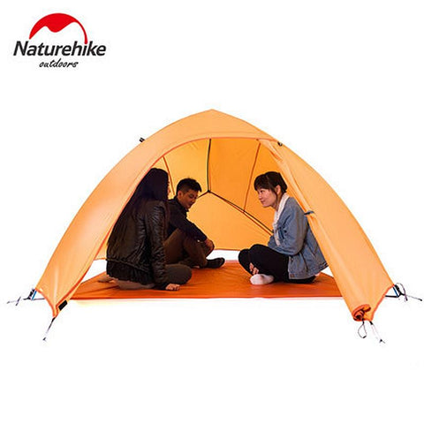 Naturehike Camping Tent 3 Person Plaid Fabric Ultralight Double Layers Aluminum Rod Tent 4 Season Tourist Rainproof UV40+