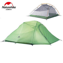 Naturehike Camping Tent 3 Person Plaid Fabric Ultralight Double Layers Aluminum Rod Tent 4 Season Tourist Rainproof UV40+