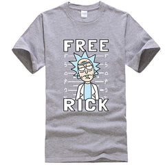 Men's high quality T-shirt Short Sleeve Cotton Crewneck Loose Rick And Morty Printed Men Tshirt