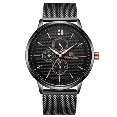 Mens Watches NAVIFORCE Top Brand Luxury Waterproof Ultra Thin Clock Male Full Steel Casual Quartz Watch Men Sports Wrist Watch