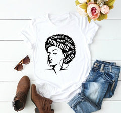 Afro Lady Shirt Women Feminist Tee Girl Power Ladycasual  Tshirt Summer