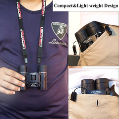 USCAMEL 8x21 Compact Zoom Binoculars Long Range 3000m Folding HD Powerful Mini Telescope Bak4 FMC Optics Hunting Sports Black