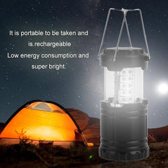 30 LED Portable Lantern Collapsible Camping Tent Night Light For Emergency Hiking Outdoor Activities