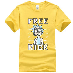 Men's high quality T-shirt Short Sleeve Cotton Crewneck Loose Rick And Morty Printed Men Tshirt