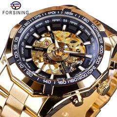 Silver Stainless Steel Waterproof Mens Skeleton Watches Top Brand Luxury Transparent Mechanical Male Wrist Watch