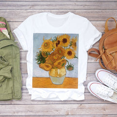 Women 2020 Summer Short Sleeve Floral Flower Fashion Lady T-shirts Top T Shirt Ladies Womens Graphic Female Tee T-Shirt