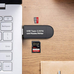 SD Card Reader USB C Card Reader 3 In 1 USB 2.0 TF/Mirco SD Smart Memory Card Reader Type C OTG Flash Drive Cardreader Adapter