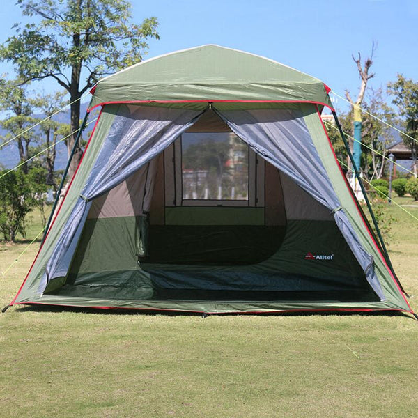 Big Tourism Tent 3-4 Person Waterproof Double Layer Awning Garden Pergola Outdoor Party Family Camping Tents 380*265*H200CM
