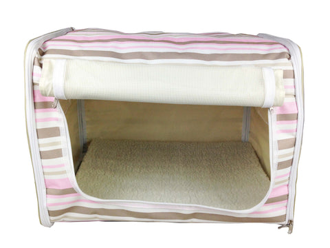 Folding Zippered Lightweight Wire-Framed Easy Folding Pet Crate: X-Small